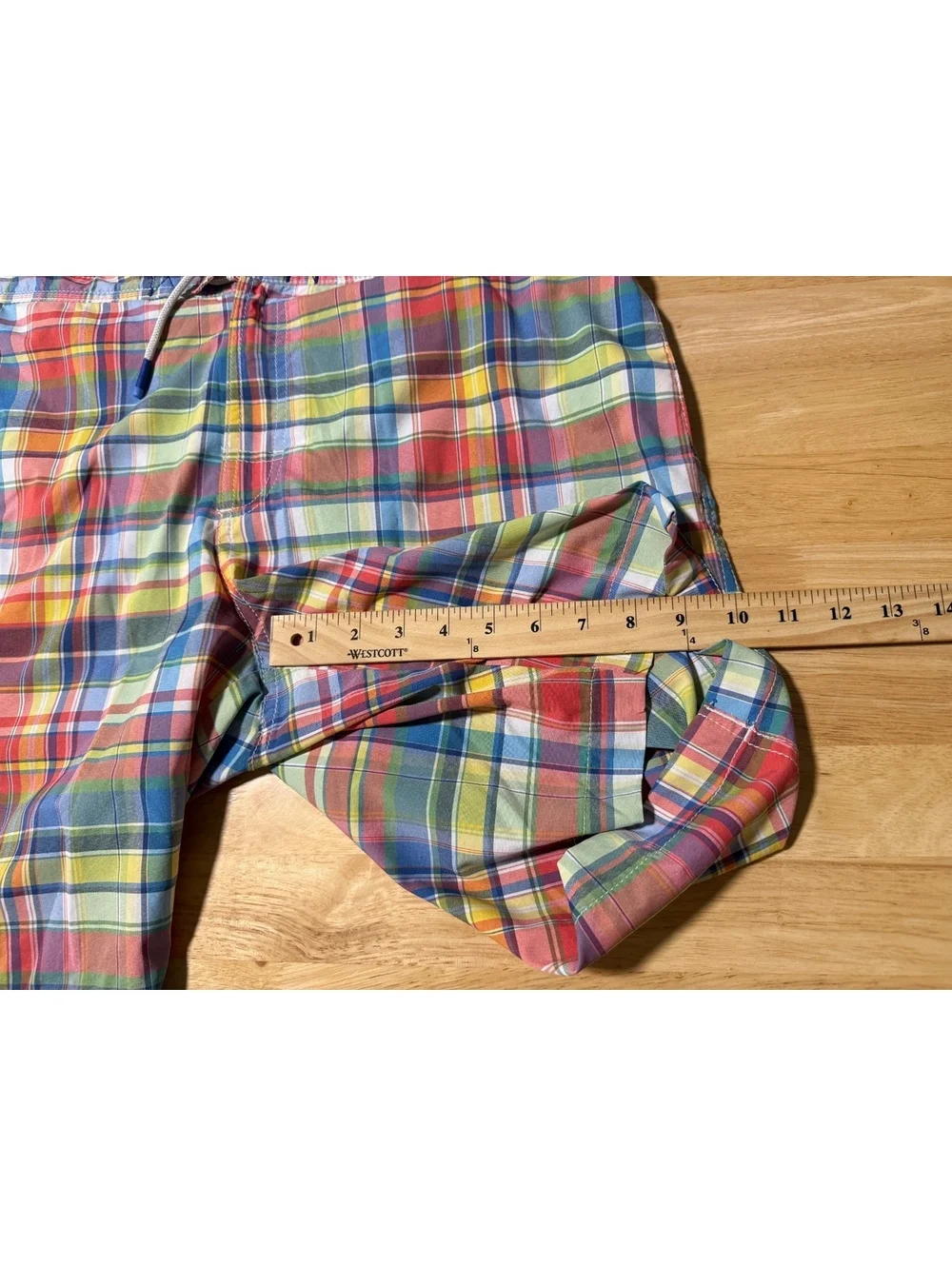 Tommy Bahama Men’s XL Madras Plaid Swim Trunks Board Shorts Multicolor
